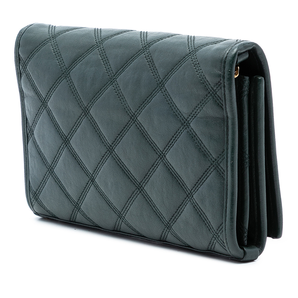 Pre-Loved Saint Laurent Quilted Lambskin Diamond Becky Chain Wallet - Picture 2 of 7